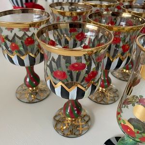MacKenzie-Childs Heirloom Water Glasses set of 8
